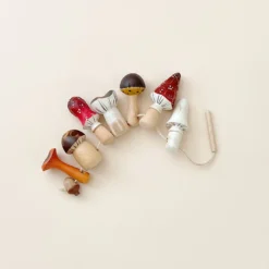 Gnezdo *New* Handmade Wooden Mushroom Lacing Toy