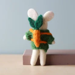Odin Parker Needle Felted Bunny With Carrot Backpack *New*