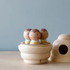 Gnezdo Handmade Wooden Honey Bee Set With Beehive *New*