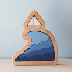 L And Wood *New* Handmade Wooden Ocean Puzzle And Stacker