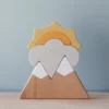 L And Wood Handmade Wooden Mountain Puzzle And Stacker *New*