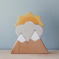 L And Wood Handmade Wooden Mountain Puzzle And Stacker *New*