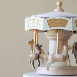 Wooderful Life *New* Pre-order: Wooden Carousel Music Box (ships End Of July)