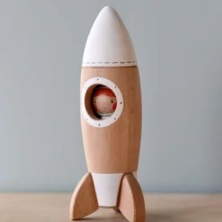 Vendor-unknown Handmade Wooden Rocket & Astronaut