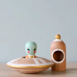 Odin Parker Handmade Wooden UFO With Alien