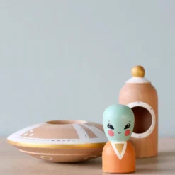 Odin Parker Handmade Wooden UFO With Alien