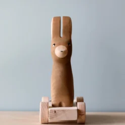 Odin Parker Exclusive *New* Handmade Wooden Bunny Push Toy With Built-In Magnets