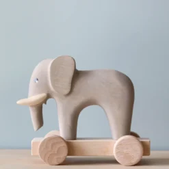 Odin Parker Exclusive *New* Handmade Wooden Elephant Push Toy With Built-In Magnets