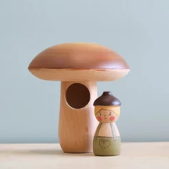 *New* Gnezdo Mushroom Home With Acorn Peg Doll