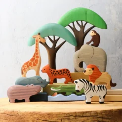 Mikheev Manufactory Handmade Wooden Safari Animals