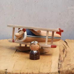 Gnezdo Handmade Wooden Airplane With Pilot