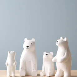Pole Pole *New* Wooden Polar Bear Family