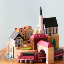 Wooderful Life Wooden Train Music Box - European Town *New* 10 Wooderful Life Wooden Train Music Box - European Town *New*