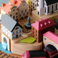 Wooderful Life Wooden Train Music Box - European Town *New* 11 Wooderful Life Wooden Train Music Box - European Town *New*