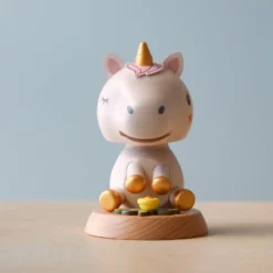 Odin Parker Wooden Unicorn Bobblehead *New*