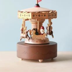Wooderful Life *New* Christmas Carousel Music Box