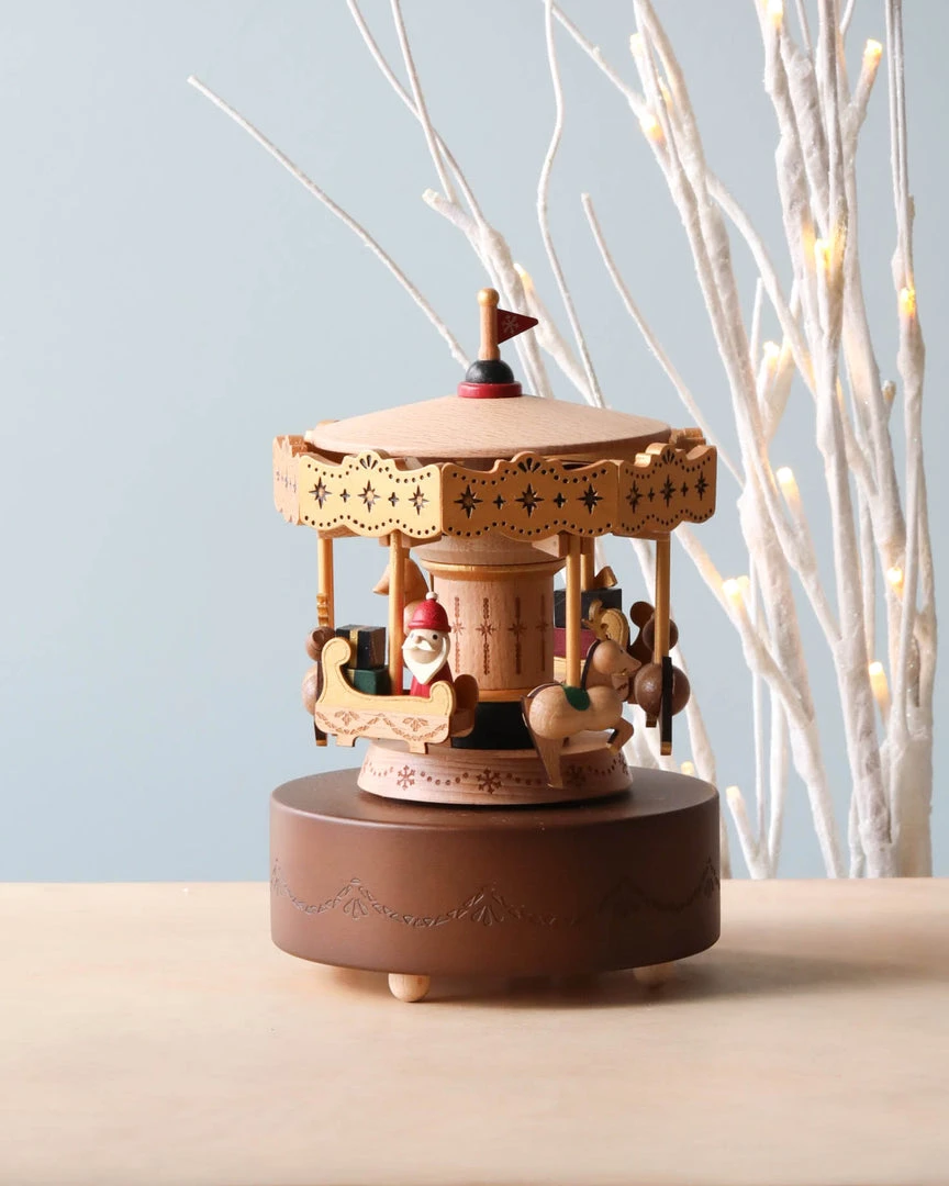 Wooderful Life *New* Christmas Carousel Music Box 3 Wooderful Life *New* Christmas Carousel Music Box
