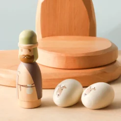 Gnezdo Handmade Wooden Peg Dolls Nativity Scene