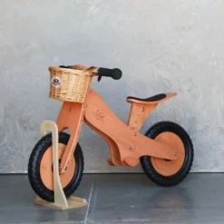 Kinderfeets Bamboo Balance Bike With Basket & Stand