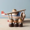 Gnezdo Handmade Wooden Airplane With Pilot