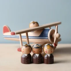 Gnezdo Handmade Wooden Airplane With Pilot
