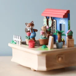 Wooderful Life Wooden Fox Gardener Music Box
