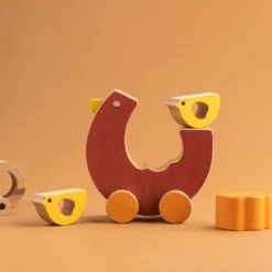 Animi *New* Handmade Wooden Chicken Push Toy