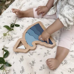 L And Wood *New* Handmade Wooden Ocean Puzzle And Stacker