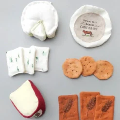 Normadot Handmade Soft Cheese And Crackers Play Food Set