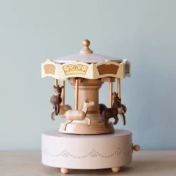 Wooderful Life *New* Pre-order: Wooden Carousel Music Box (ships End Of July)