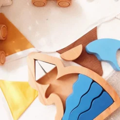 L And Wood *New* Handmade Wooden Ocean Puzzle And Stacker