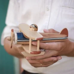 Gnezdo Handmade Wooden Airplane With Pilot