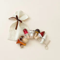 Gnezdo *New* Handmade Wooden Mushroom Lacing Toy