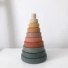 Sabo Concept *New* Wooden Pyramid Stacker - Green & Mustard 2 Sabo Concept *New* Wooden Pyramid Stacker - Green & Mustard