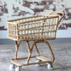 Poppie Toys *New* Rattan Grocery Shopping Cart