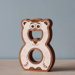 Circle Solid *New* Wooden Animal Numbers (0-9) - Made In USA
