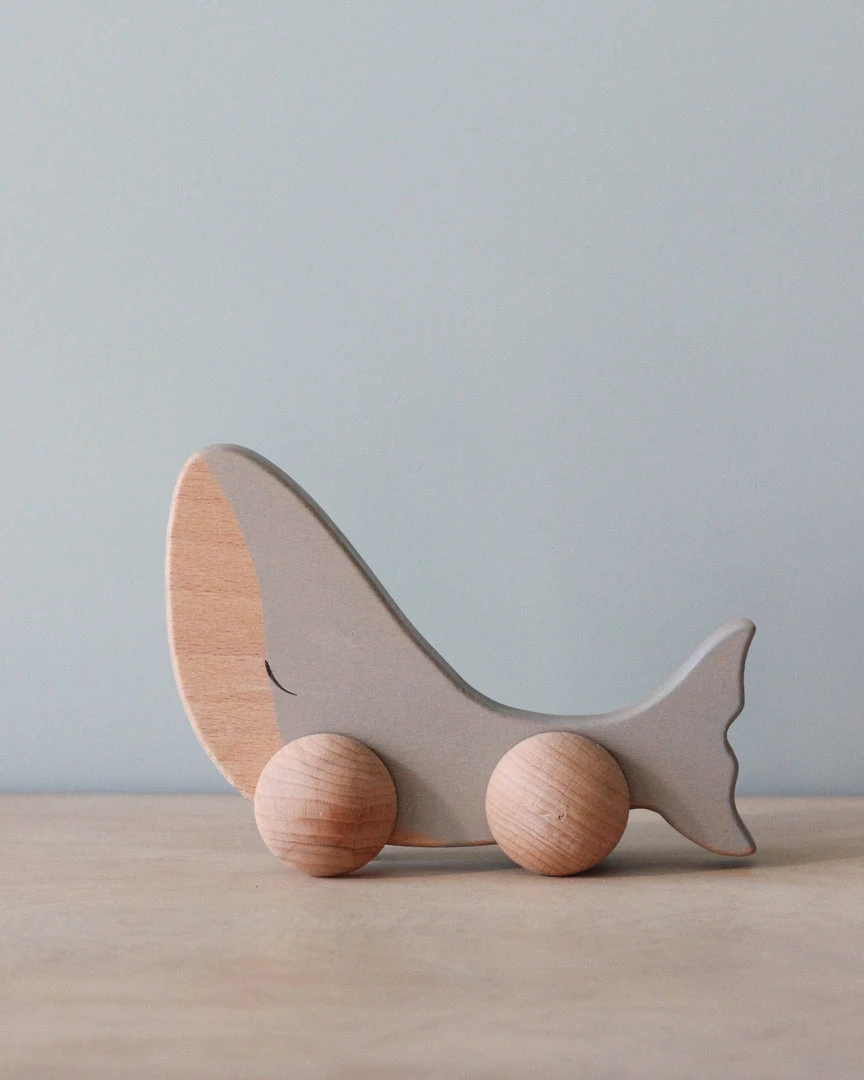 Konges Sløjd *New* Wooden Whale Push Toy 3 Konges Sløjd *New* Wooden Whale Push Toy