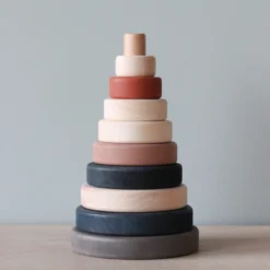 Sabo Concept *New* Wooden Pyramid Stacker - Terracotta