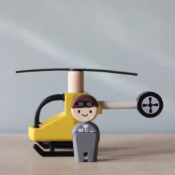 Plan Toys Wooden Helicopter & Pilot