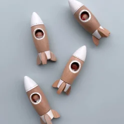 Vendor-unknown Handmade Wooden Rocket & Astronaut