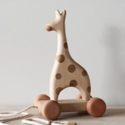 Tateplota Handmade Wooden Giraffe Pull Toy
