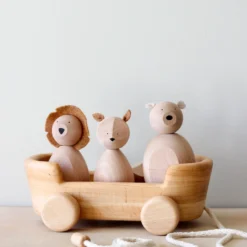 Tateplota Handmade Wooden Pull Wagon