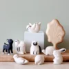 T-Lab Handmade Tiny Wooden Forest Animals Wooden Toys