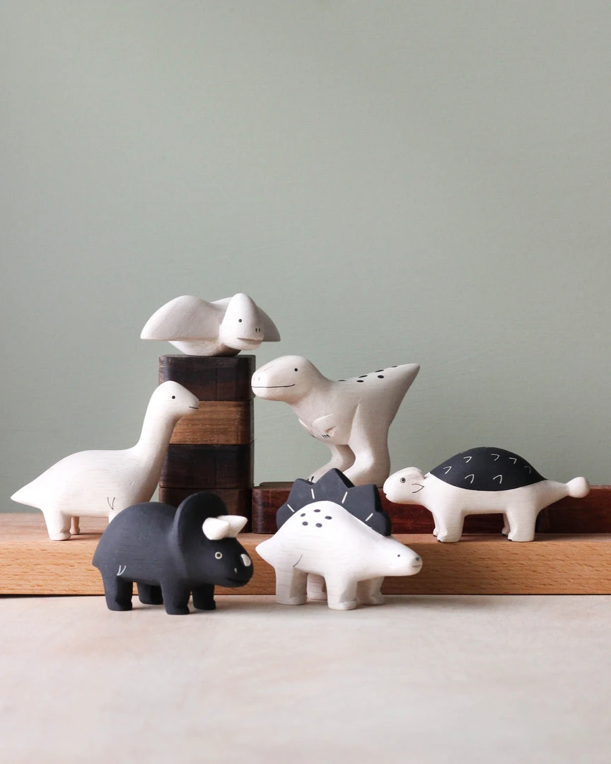 T-Lab *New* Handmade Tiny Wooden Dinosaurs 4 T-Lab *New* Handmade Tiny Wooden Dinosaurs