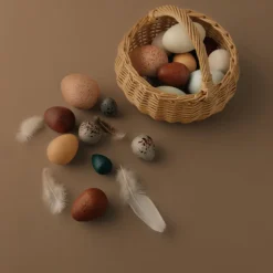 A Dozen Wooden Bird Eggs - Moon Picnic