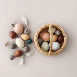 A Dozen Wooden Bird Eggs - Moon Picnic