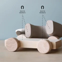 Odin Parker Exclusive *New* Handmade Wooden Elephant Push Toy With Built-In Magnets