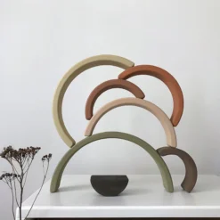 Sabo Concept Handmade Rainbow Stacker - Olive *New*