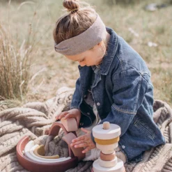 Sabo Concept Wooden Pyramid Stacker - Pink