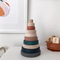 Sabo Concept *New* Wooden Pyramid Stacker - Terracotta